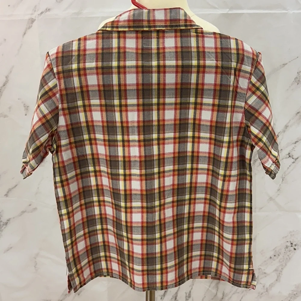 OshKosh Bgosh‎ plaid  button down dress shirt short sleeve boys size 4